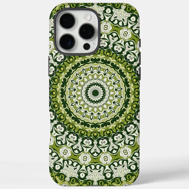 Design des grünen und weißen Mandala-Musters Case-Mate iPhone Hülle (Rückseite)