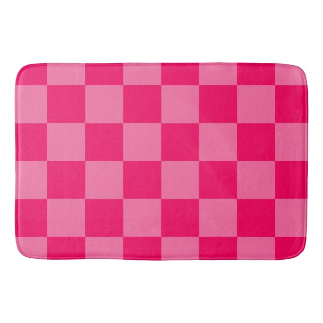 Design des hellen und Hot-Pink-Schachbretts Badematte (Vorderseite)