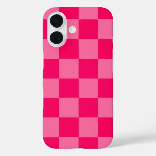 Design des hellen und Hot-Pink-Schachbretts iPhone 16 Hülle