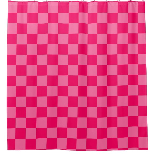 Design des hellen und Hot-Pink-Schachbretts Duschvorhang (Vorderseite)