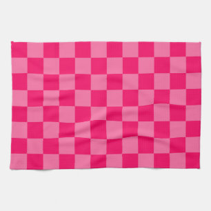 Design des hellen und Hot-Pink-Schachbretts Geschirrtuch