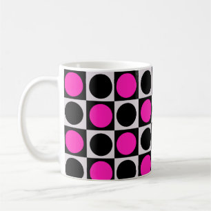 Design des hintereinander rosa schwarzen Kreises Kaffeetasse