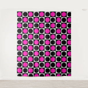 Design des hintereinander rosa schwarzen Kreises Wandteppich
