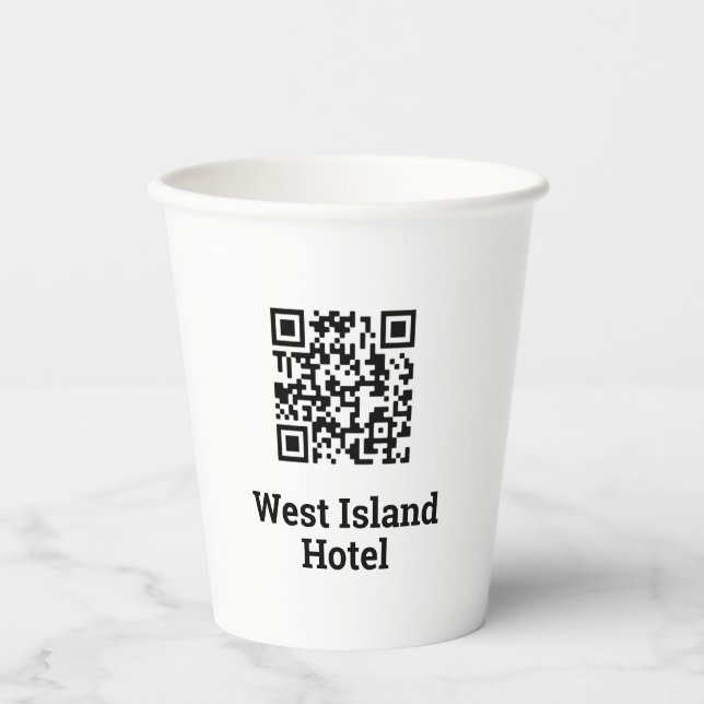 Design des Hotels QR Pappbecher (Vorderseite)