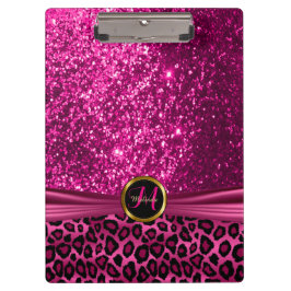 Design des hübschen, schwarz und hell rosa Glitzer Klemmbrett