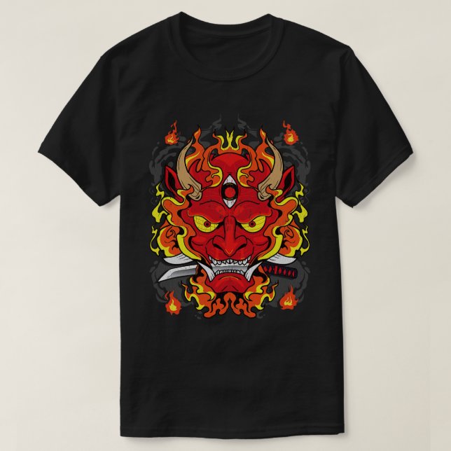Design des japanischen Feuerdrachen T-Shirt (Design vorne)