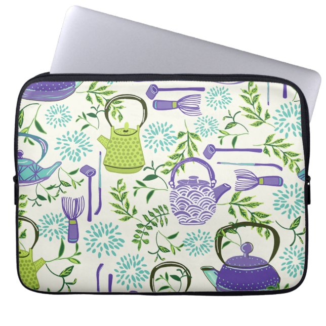 Design des japanischen Green Teapot Laptopschutzhülle (Vorderseite)