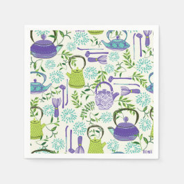 Design des japanischen Green Teapot Serviette