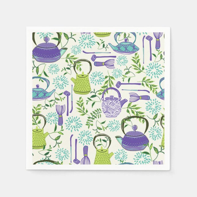 Design des japanischen Green Teapot Serviette (Vorderseite)