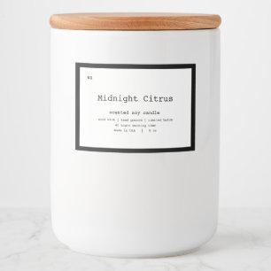 Design des Kerzenprodukts Lebensmitteletikett