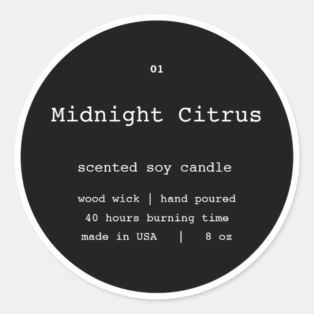 Design des Kerzenprodukts Runder Aufkleber (Vorderseite)