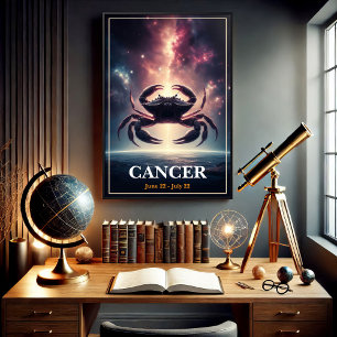 Design des kosmischen Krebses Zodiac Crab Poster