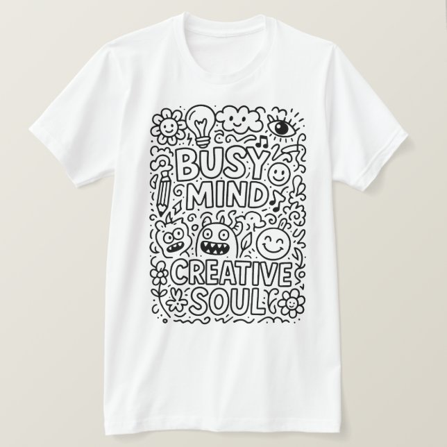 Design des kreativen Doodle Art T - Shirt (Design vorne)
