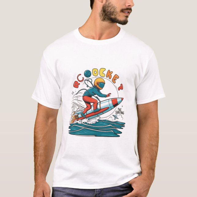 Design des Logos "Rocket Surfing" für T - Shirt/ H T-Shirt (Vorderseite)