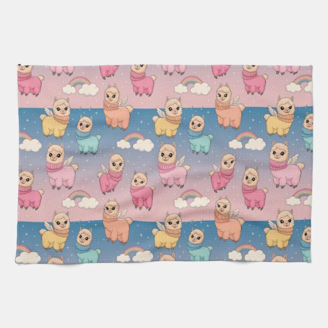 Design des magischen Einhorn- und Sternmusters Geschirrtuch (Horizontal)