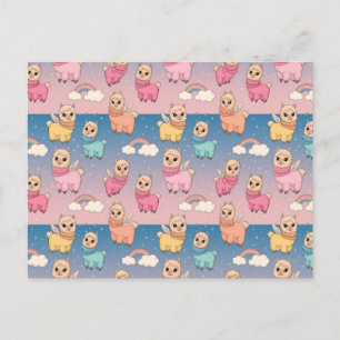 Design des magischen Einhorn- und Sternmusters Postkarte