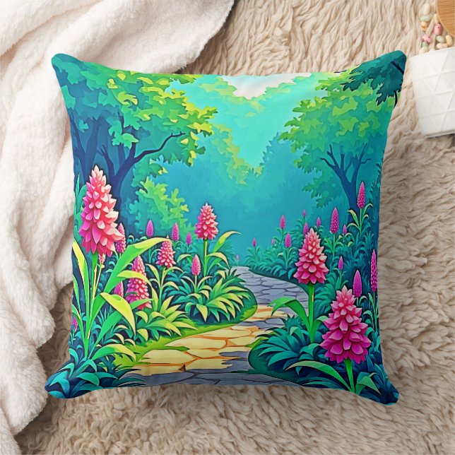 Design des magischen Gartenpfads Kissen (Decke)
