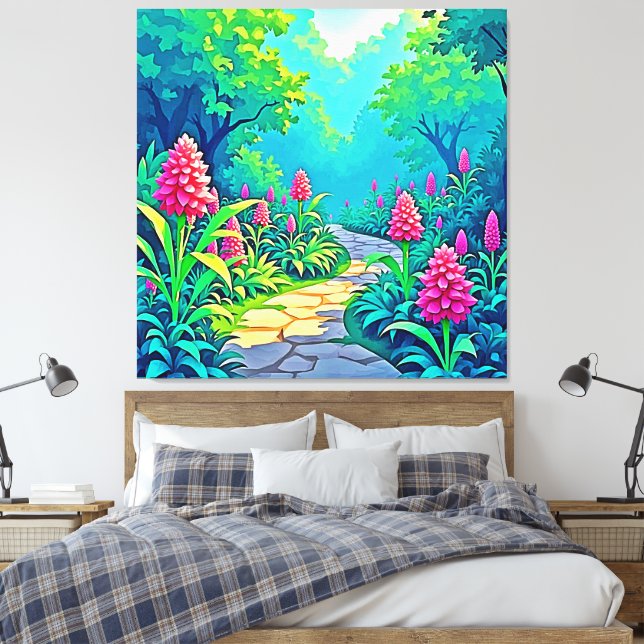 Design des magischen Gartenpfads Leinwanddruck (Insitu (Schlafzimmer))