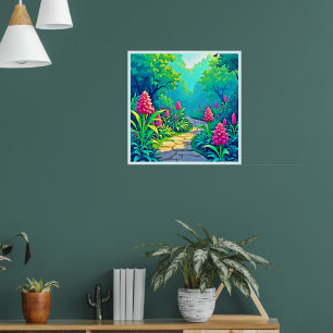 Design des magischen Gartenpfads Poster