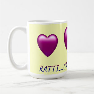 Design des Maroon-Herzens "Ratti_Creative_Arts" Kaffeetasse