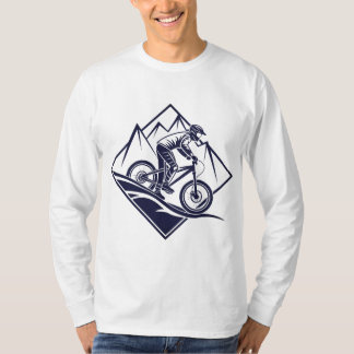 Design des Minimalistischen Mountainbike Rider-Log T-Shirt