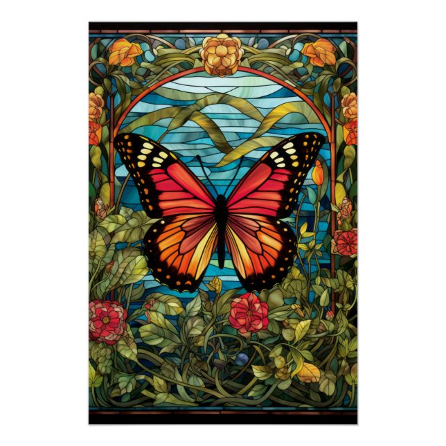 Design des Monarch Butterfly-Fensters Poster (Vorderseite)