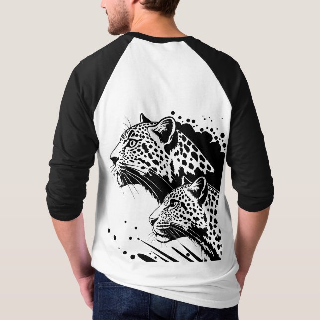Design des monochromen Leopard-T - Shirt (Rückseite)