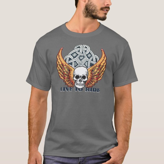 Design des Motorrads "Live 2" T-Shirt (Vorderseite)