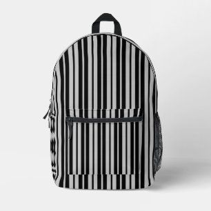 Design des Musters "Asche Grau Schwarze vertikale Bedruckter Rucksack