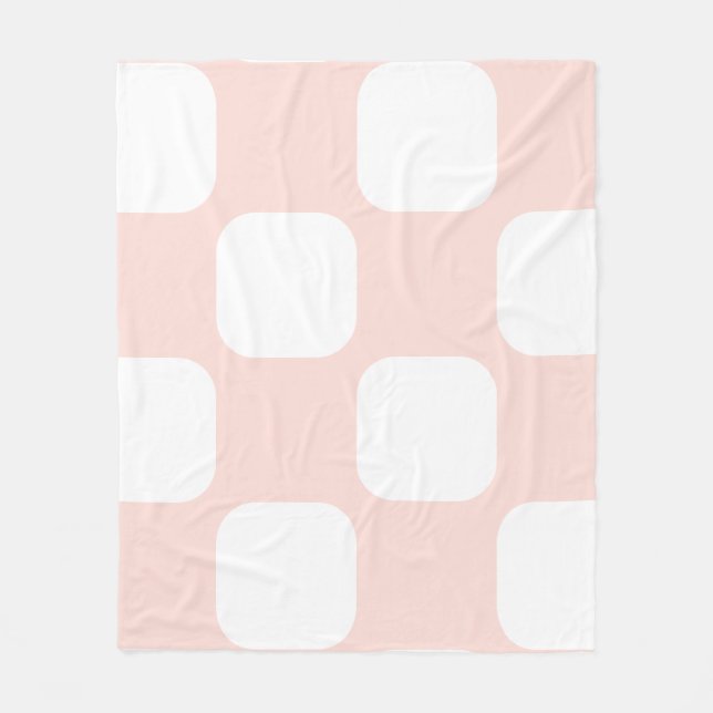 Design des Musters "Soft Pastel Pink & White Squir Fleecedecke (Vorderseite)