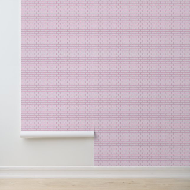 Design des Musters "Soft Pink Brick" Tapete (Anwendung)