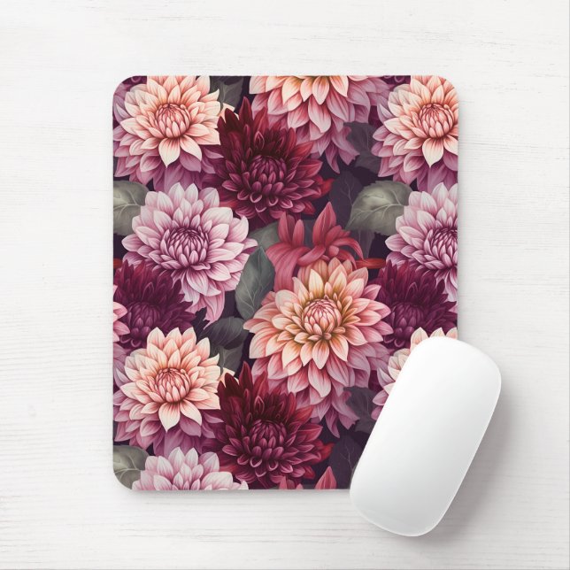 Design des Musters "Wasserfarbe Rosa Dahlia" Mousepad (Mit Mouse)