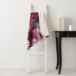 Design des Musters "Wasserfarbe Rosa Dahlia" Sherpadecke