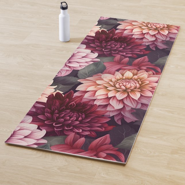 Design des Musters "Wasserfarbe Rosa Dahlia" Yogamatte (Beispiel)
