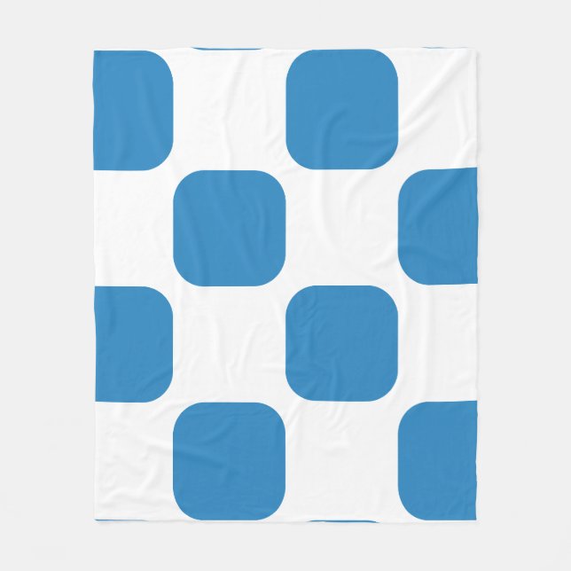 Design des Musters "White & Royal Pastellblau" Fleecedecke (Vorderseite)