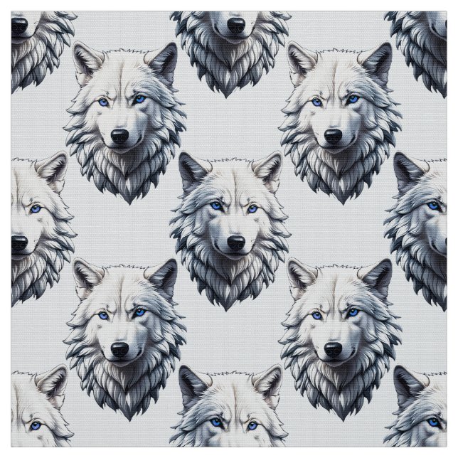 Design des Musters "White Wolf Head" - Weiß Stoff (Muster)
