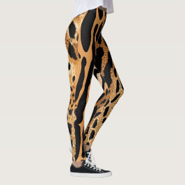 Design des Musters "Wild Animal Gepunktet Assymetr Leggings