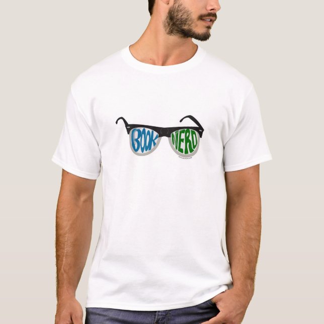 Design des Nerds Glasses Fun Reader Cartoon T-Shirt (Vorderseite)
