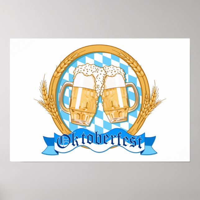 Design des Oktoberfestes mit Bierbrille Poster (Vorne)