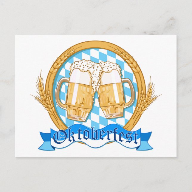 Design des Oktoberfestes mit Bierbrille Postkarte (Vorderseite)