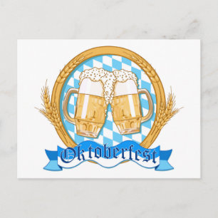 Design des Oktoberfestes mit Bierbrille Postkarte