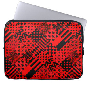 Design des Patchwork-Designs für die roten, gemisc Laptopschutzhülle
