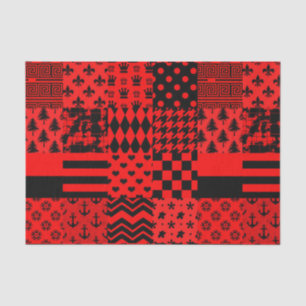 Design des Patchwork-Designs für die roten, gemisc Seidenpapier