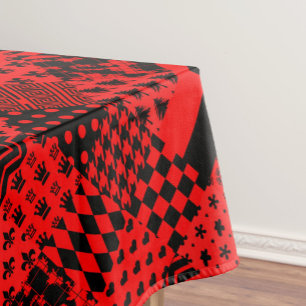 Design des Patchwork-Designs für die roten, gemisc Tischdecke