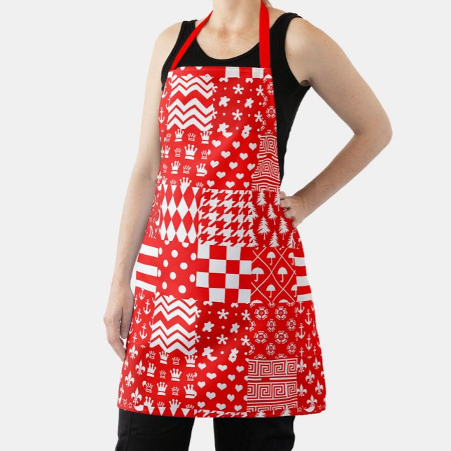 Design des Patchwork-Designs für Red White Mixed P Schürze (Von Creator hochgeladen)