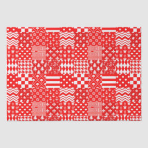 Design des Patchwork-Designs für Red White Mixed P Seidenpapier