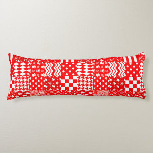 Design des Patchwork-Designs für Red White Mixed P Seitenschläferkissen