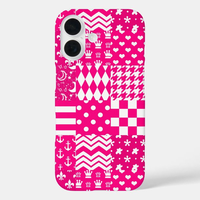 Design des Patchwork-Designs in rosa, gemischten M Case-Mate iPhone Hülle (Rückseite)