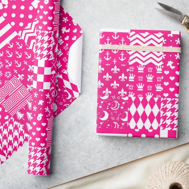 Design des Patchwork-Designs in rosa, gemischten M Geschenkpapier (Von Creator hochgeladen)