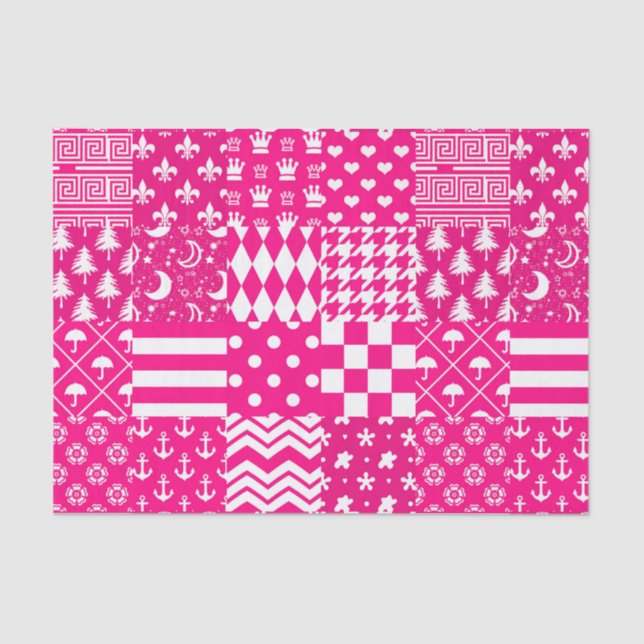 Design des Patchwork-Designs in rosa, gemischten M Seidenpapier (Vorderseite)